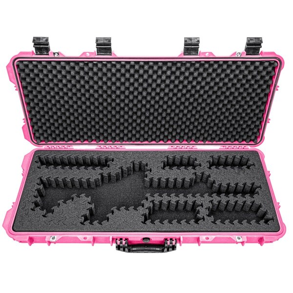 Eylar 38in Hard Rifle Case Equipped With Ragar Reconfigurable & Reusable XP Crosslinked Foam Insert - SA00013-PNK-RG-XP