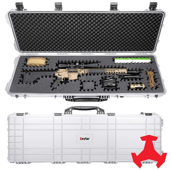 Eylar 48in Hard Rifle Case Equipped With Ragar Reconfigurable & Reusable XP Crosslinked Foam Insert - SA00014-WHI-RG-XP