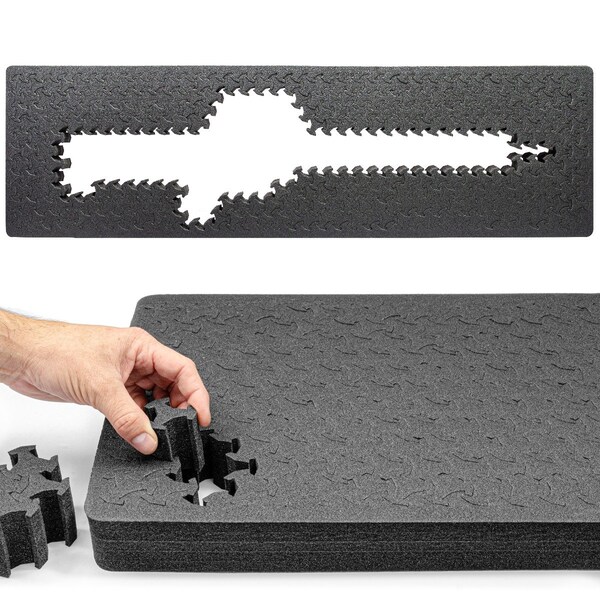 Eylar 48in Hard Rifle Case Equipped With Ragar Reconfigurable & Reusable XP Crosslinked Foam Insert - SA00014-WHI-RG-XP