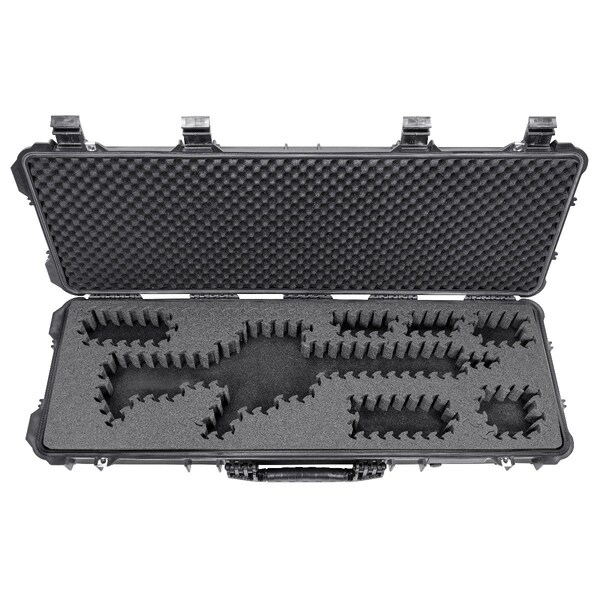 Eylar 44in Hard Rifle Case Equipped With Ragar Reconfigurable & Reusable XP Crosslinked Foam Insert - SA00008-BLK-RG-XP