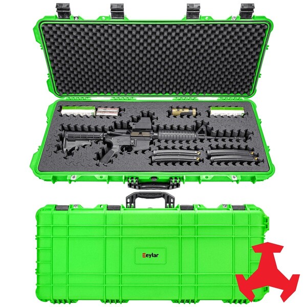 Eylar 38in Hard Rifle Case Equipped With Ragar Reconfigurable & Reusable XP Crosslinked Foam Insert - SA00013-NGRN-RG-XP