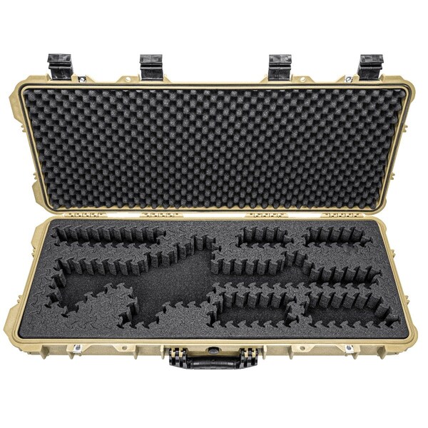 Eylar 38in Hard Rifle Case Equipped With Ragar Reconfigurable & Reusable XP Crosslinked Foam Insert - SA00013-TAN-RG-XP