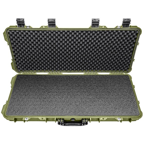 Eylar 38in Hard Rifle Case Equipped With Ragar Reconfigurable & Reusable XP Crosslinked Foam Insert - SA00013-GRN-RG-XP
