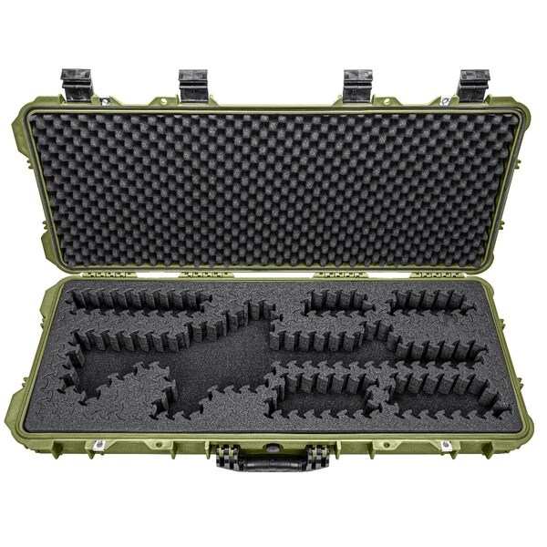 Eylar 38in Hard Rifle Case Equipped With Ragar Reconfigurable & Reusable XP Crosslinked Foam Insert - SA00013-GRN-RG-XP