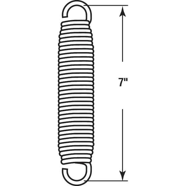 Prime-Line 1 in. x 7 in., Nickel Plated Steel Trampoline Spring - SP 9655