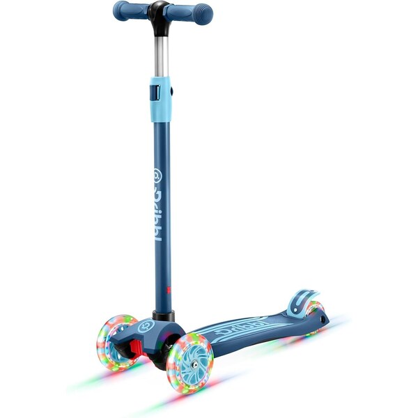 Dribbl 3-Wheel Kids Scooter, Lean-to-Steer, Adjustable Handle, Anti-Slip Deck, Blue, Ages 2+ - DBKS03