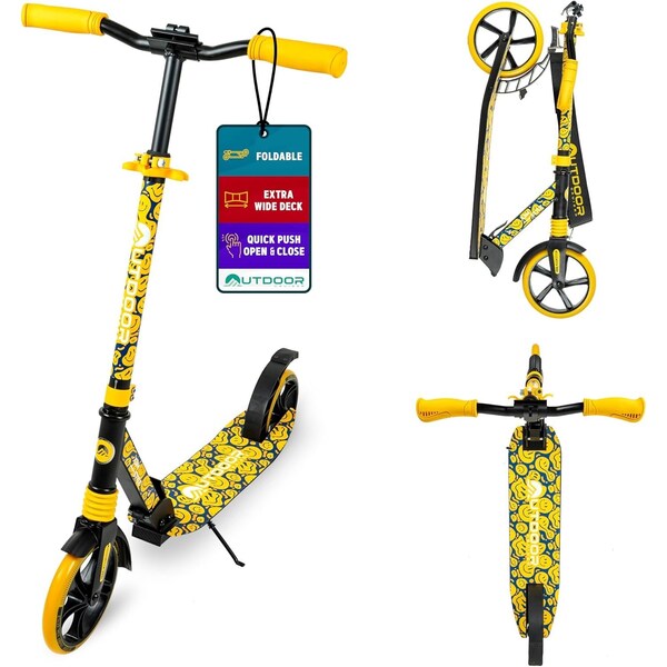 Outdoorcruiser Outdoor Cruiser Kick Scooter, Ages 6+, 240 LBS Max, Foldable, 8in. Wheels, Suspension, Yellow - OCTENS304