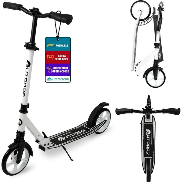 Outdoorcruiser Outdoor Cruiser Kick Scooter, Ages 6+, 240 LBS Max, Foldable, 8in. Wheels, Suspension, White - OCTENS951