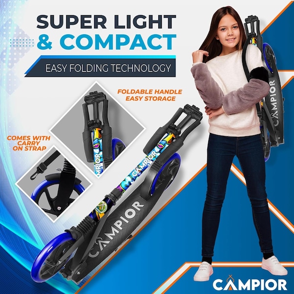 Campior Kick Scooter for Ages 6+, for Kids, Teens, and Adults, Max Load 240 LBS, Foldable, 8-inch Big Tree - CAMTE025
