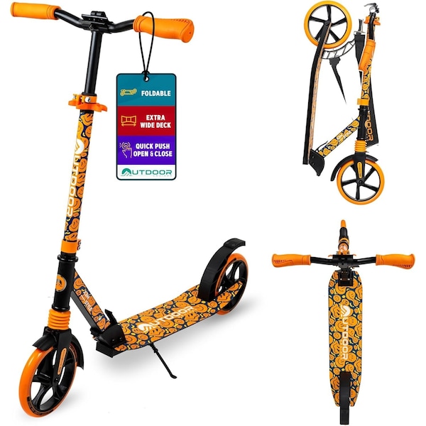 Outdoorcruiser Outdoor Cruiser Kick Scooter, Ages 6+, 240 LBS Max, Foldable, 8in. Wheels, Suspension, Orange - OCTENS840