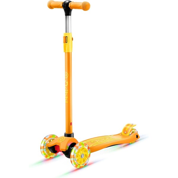 Dribbl 3-Wheel Kids Scooter, Lean-to-Steer, Adjustable Handlebar, Anti-Slip Deck, Orange - DBKS12