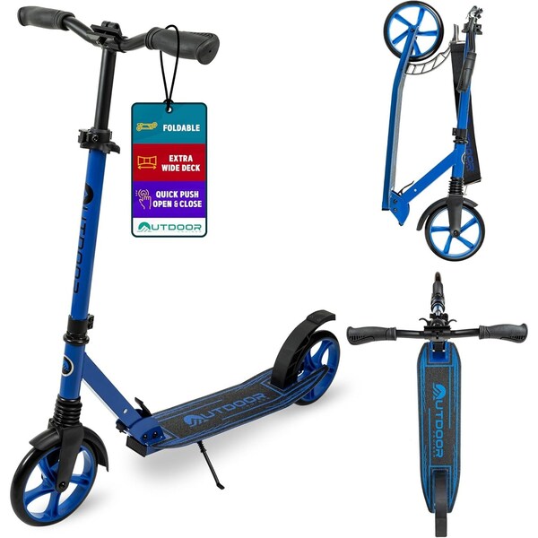 Outdoorcruiser Outdoor Cruiser Kick Scooter, Ages 6+, 250 LBS Max, Foldable, 8in. Wheels, Suspension, Blue - OCTENS486