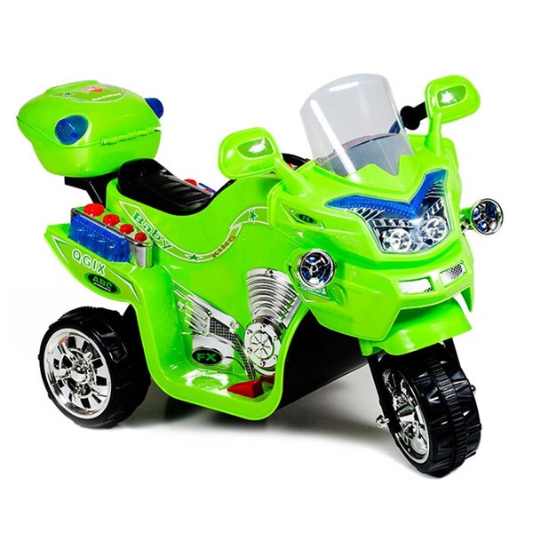 Whole-In-One Ride on Toy 3 Wheel Motorcycle, Green - WH3855329