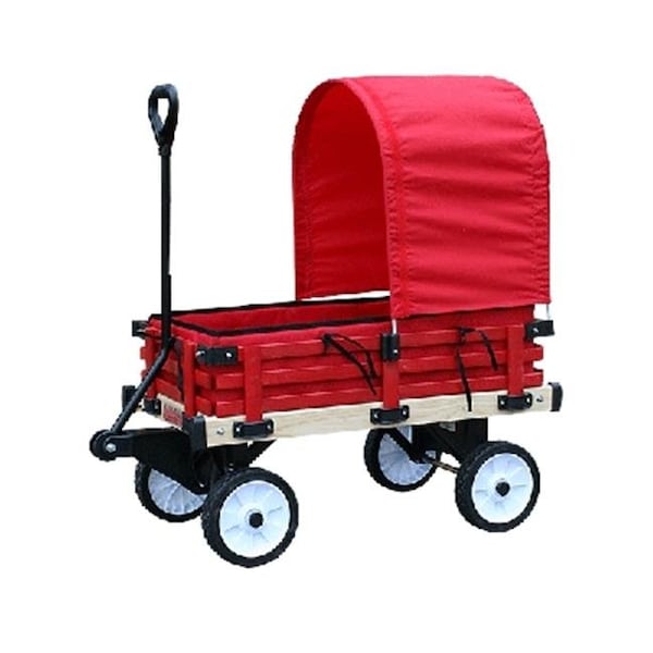 Millside Industries Millside Industries 04769 16 in. x 36 in. Wooden Covered Wagon with Pads - 4769