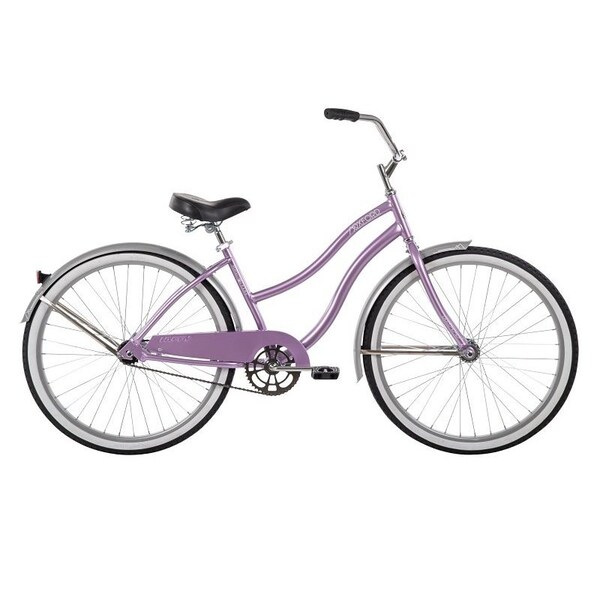 Huffy Cruiser Bicycle, Ladies, 12+, Steel Frame, Coaster Brake, 26 in Dia Wheel, Lilac - 66632