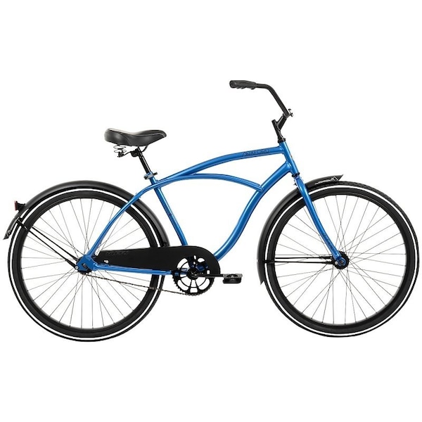 Huffy Cruiser Bicycle, Men's, 12+, Steel Frame, Coaster Brake, 26 in Dia Wheel, Blue - 66622