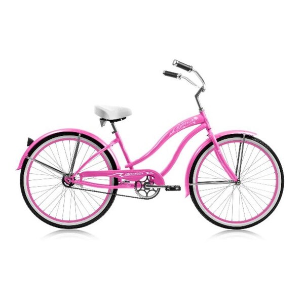 Micargi 26 in. Rover Womens GX Beach Cruiser Bicycle, Pink & Pink Rim - MI332852
