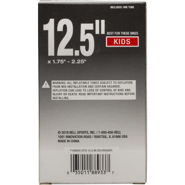 Bell Sports Bell Sports 12.5 in. Rubber Bicycle Inner Tube 1 pk - 7015351