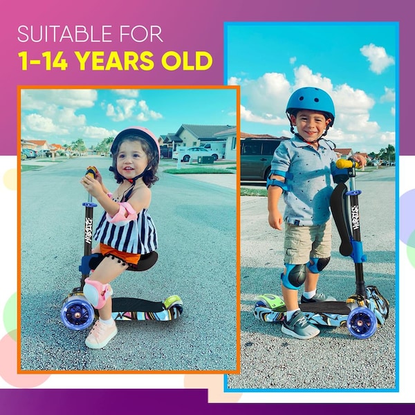 Hurtle 2 In 1 Kids Scooter With Seat, HURLEZ - HURLEZ