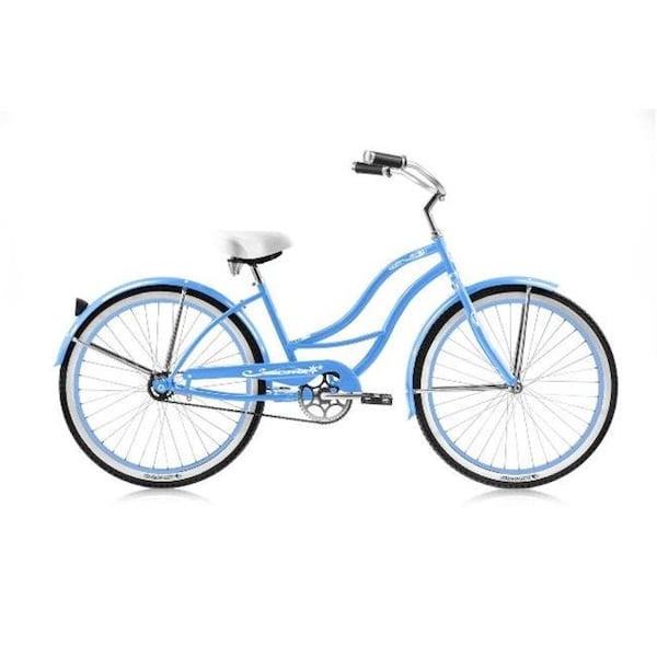 Micargi Micargi TAHITI-F-BBL 26 in. Tahiti Womens Beach Cruiser Bicycle; Baby Blue & Baby Blue - TAHITI-F-BBL