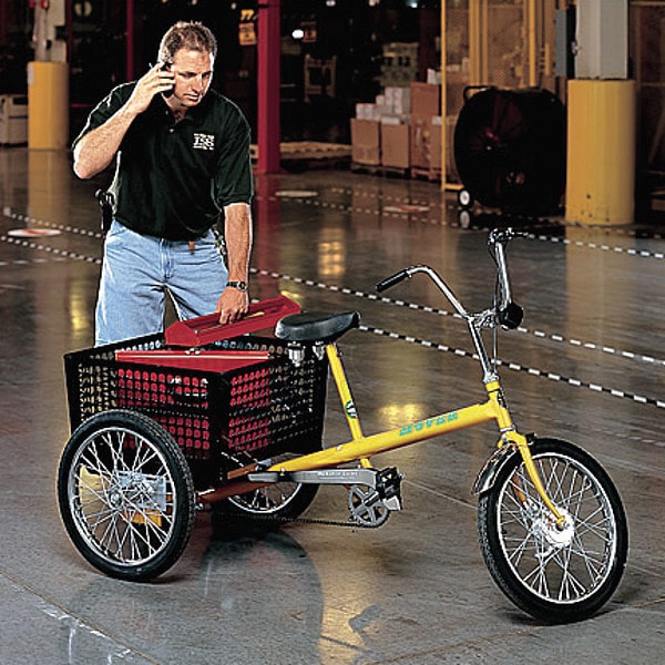 Worksman Tricycle, 23 In Wheel, Yellow - M2020-CB-YEL L4M