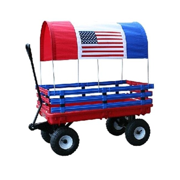 Millside Industries Millside Industries 03550-6 20 in. x 38 in. Red Plastic Deck Wagon with 4 in. x 10 in. Tires - 03550-6