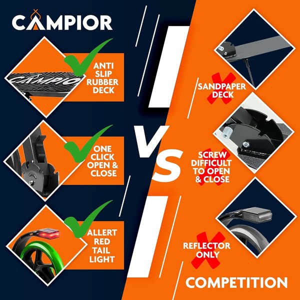 Campior Kick Scooter for Ages 6+, for Kids, Teens, and Adults, Max Load 240 LBS, Foldable, 8-inch Big Graffiti - CAMTE159