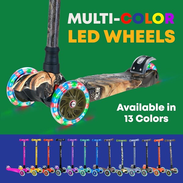 Lifemaster Kids 3-Wheel Scooter, LED Light-Up Wheels, Adjustable Handlebar, Indoor and Outdoor Fun - LIFSCTRE46