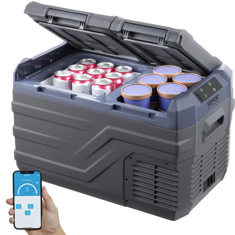 VEVOR Portable Car Refrigerator Freezer Compressor 25 L Dual Zone for Home Car - WLCZBXX35LSQMN8ZUV1