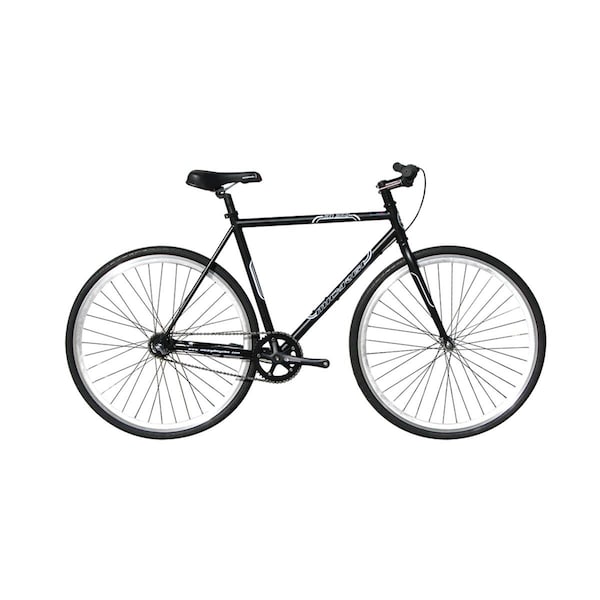 Micargi 57 cm Hi-Ten Steel & Aluminum Frame Fixed Gear Road Bicycle; Black & White - RD-269-57-BK