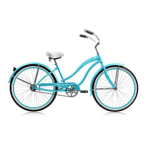 Micargi 26 in. Rover Womens GX Beach Cruiser Bicycle, Baby Blue & Baby Blue Rim - MI332851
