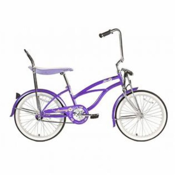 Micargi Female Beach Cruiser Banana Seat Bicycle, Purple - HERO-F-PP