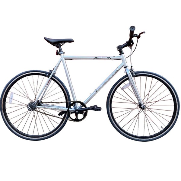 Micargi 48 cm Hi-Ten Steel & Aluminum Frame Fixed Gear Road Bicycle, White - RD-269-48-WHI