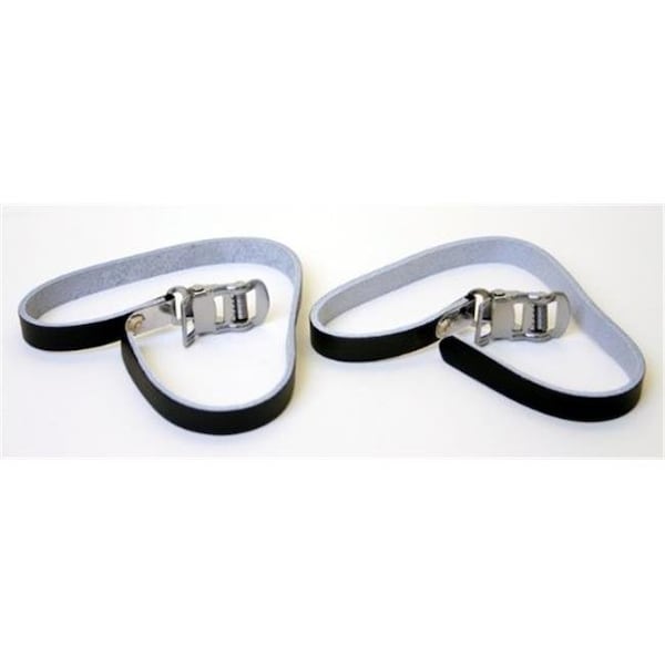 Duo Bicycle Parts DUO Bicycle Parts BPRSL Bicycle Pedal Leather Straps Black; 2 x 9 in. - BPRSL