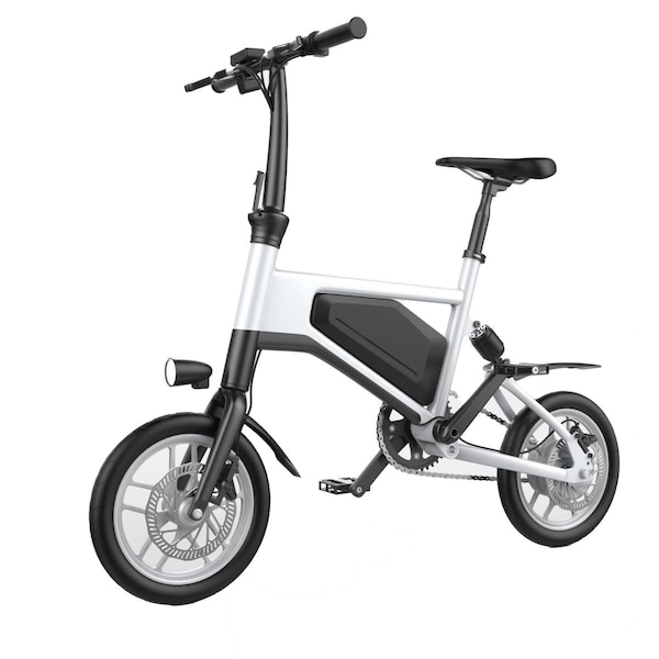 Glarewheel Urban Fashion Foldable Easy Carry Electric Bike, White - GWEB-X5WH