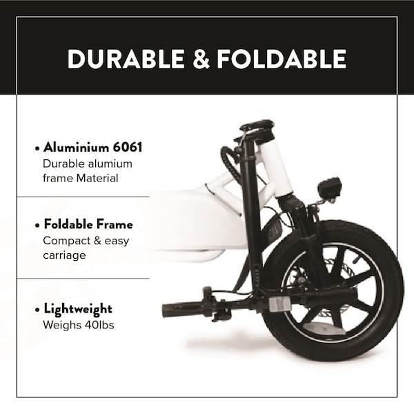 Gopowerbike GoSpyder Ebike with 16MPH Max Speed & 350W Motor - B555WHT
