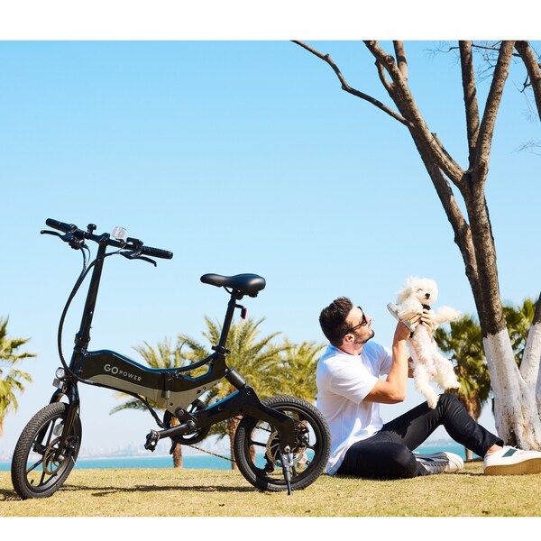 Gopowerbike GoKlik Adult Folding Electric Bike 350W Motor 16MPH Top Speed 30+ Mile Range - BK33