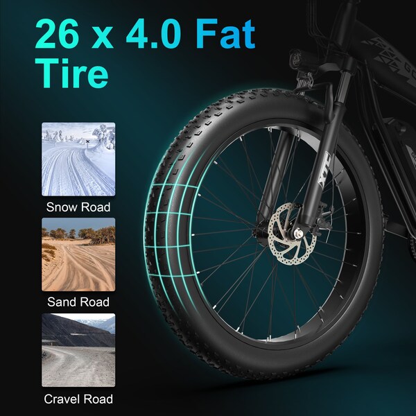 Goldoro X8 500W 26in Electric Mountain Bike - EB26X8-BK