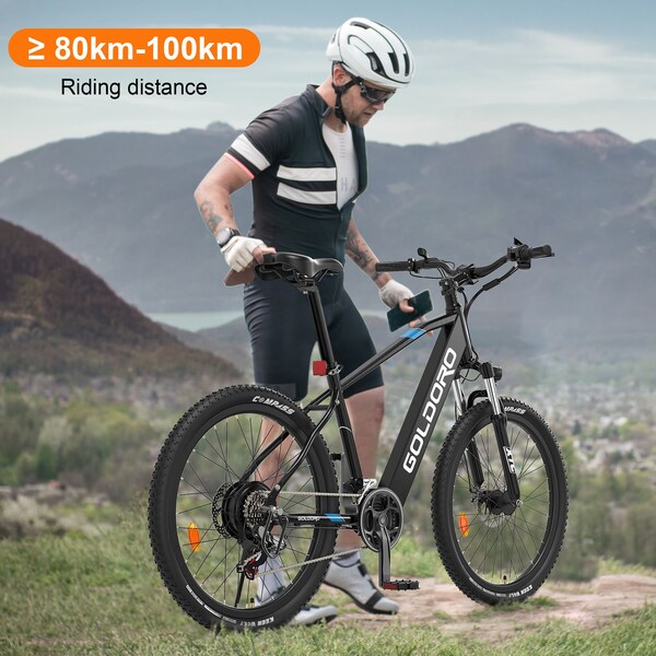 Goldoro X7 350W 26in Electric Mountain Bike, Black - EB26X7-BK