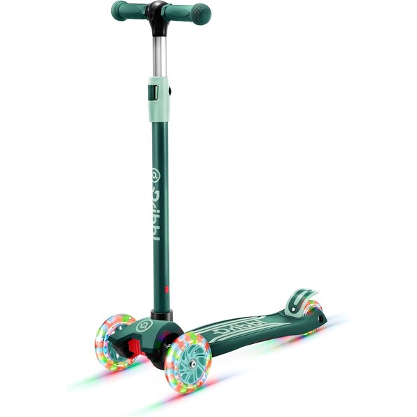 Dribbl 3-Wheel Kids Scooter, Lean-to-Steer, Adjustable Handle, Anti-Slip Deck, Aqua, Ages 2+ - DBKS01
