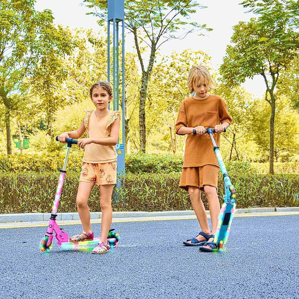 Gopowerbike GoLume Kids Kick Scooter, Light Up Wheels & Deck, Ages 5 - KS2PK