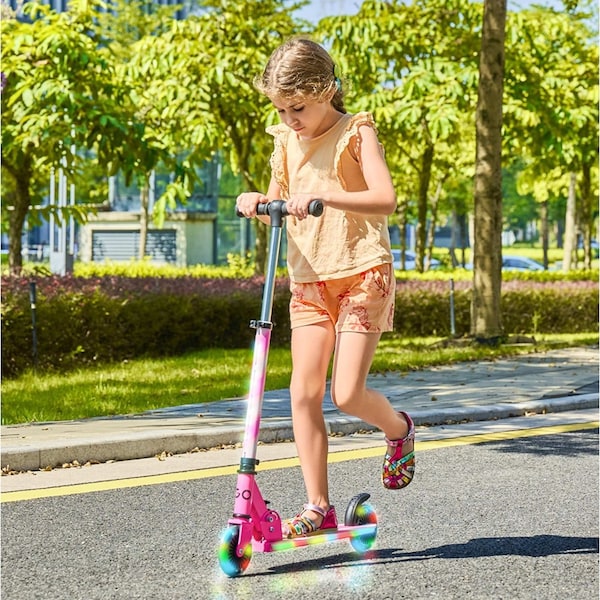 Gopowerbike GoLume Kids Kick Scooter, Light Up Wheels & Deck, Ages 5 - KS2PK