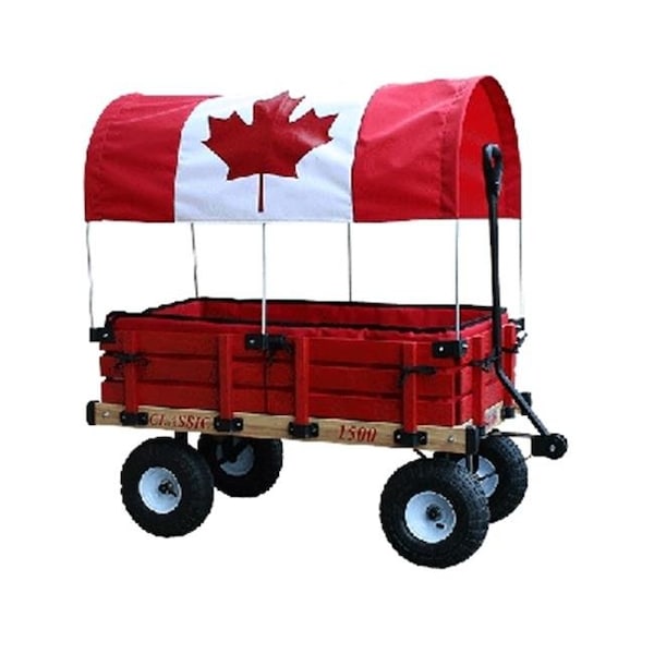 Millside Industries Millside Industries 04879 20 in. x 38 in. Wooden Cdn Covered Wagon with Pads - 4879