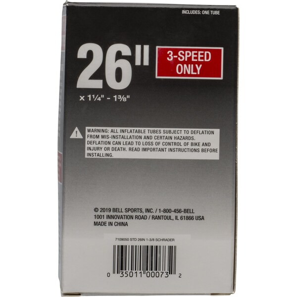 Bell Sports Bell Sports 26 in. Rubber Bicycle Inner Tube 1 pk - 7015387