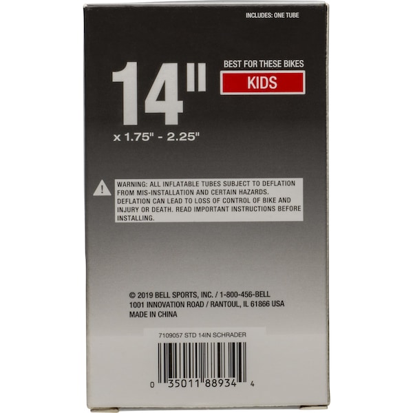 Bell Sports Bell Sports 14 in. Rubber Bicycle Inner Tube 1 pk - 7064258
