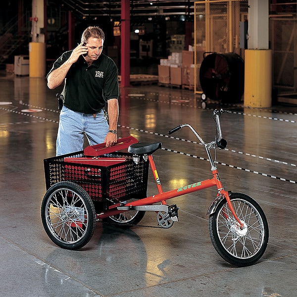 Worksman Tricycle, 23 In Wheel, Black - M2020-CB-BLK-L4M