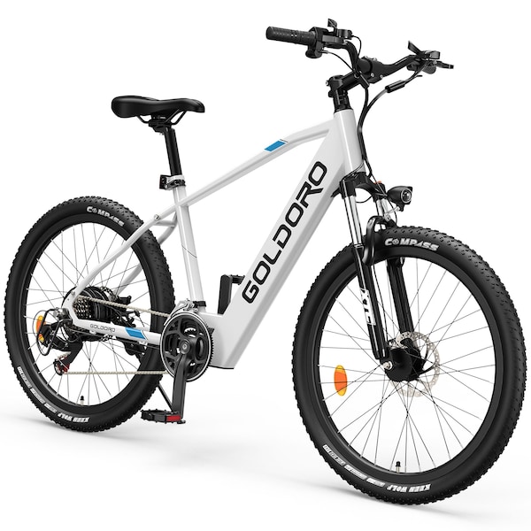 Goldoro X7 350W 26in Electric Mountain Bike, White - EB26X7-WT