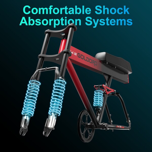 Goldoro Tank 600 500W 20in Electric Bike, Red - EB20TK600-RD