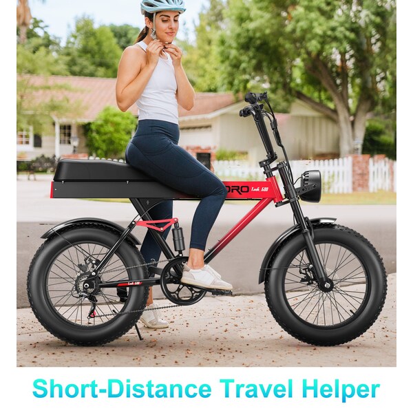 Goldoro Tank 600 500W 20in Electric Bike, Red - EB20TK600-RD