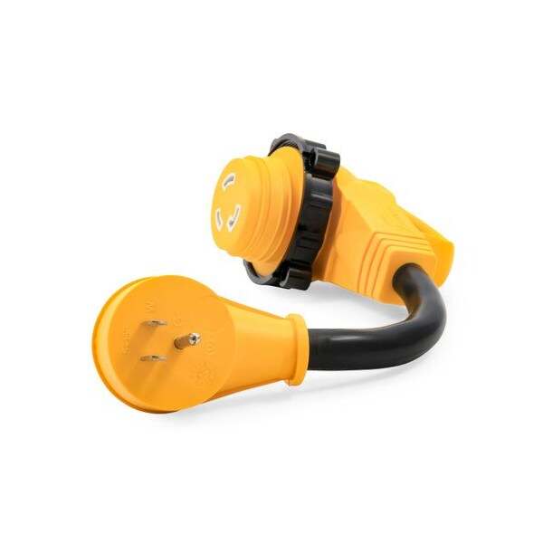 Camco 15AM/30AF POWERGRIP 12IN DOGBONE 90M/90F-LOCKING ADPTER - 55636